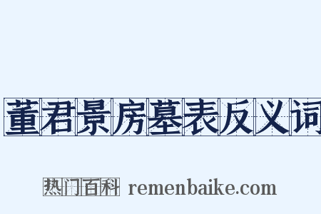 董君景房墓表反义词是什么意思的图片